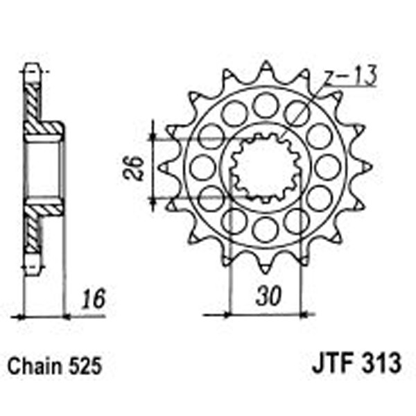 JT JT Gear Box Sprockets G/B 313-16T HON (344)